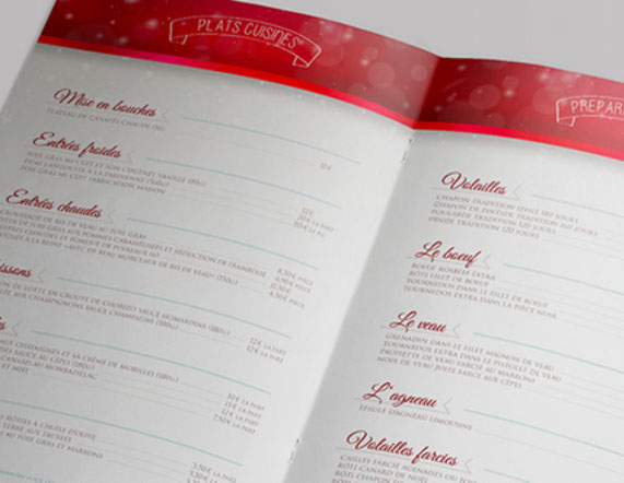 Dépliant réalisé par La Parade à l'occasion des fêtes de fin d'années. 